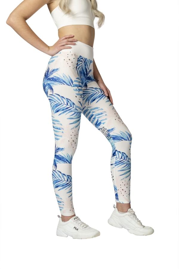 Bele dolge pajkice Playa z modrimi palmami