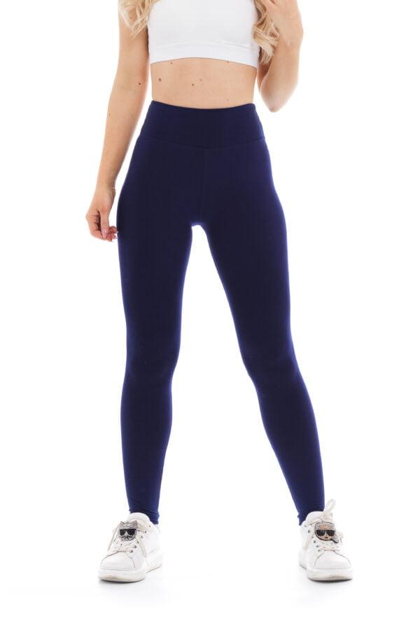 Enobarvne dolge pajkice Navy v mornarsko modri barvi za odrasle