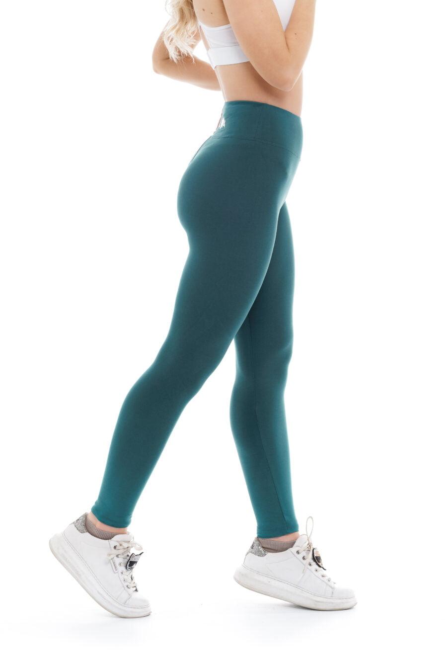 Enobarvne dolge pajkice Safira zeleno turkizne barve