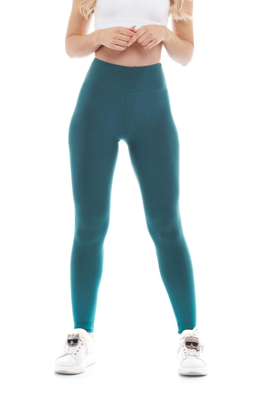 Enobarvne dolge pajkice Safira zeleno turkizne barve