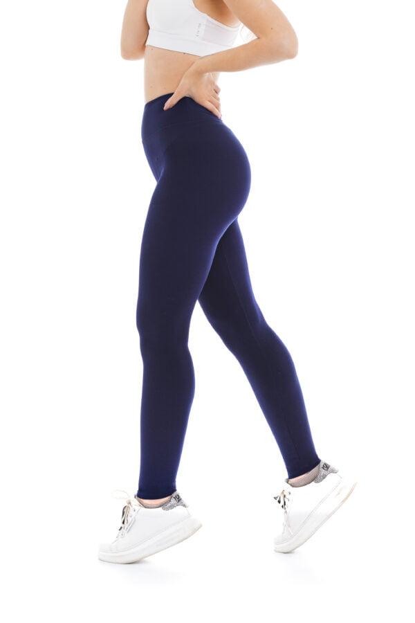 Enobarvne dolge pajkice Navy v mornarsko modri barvi za odrasle