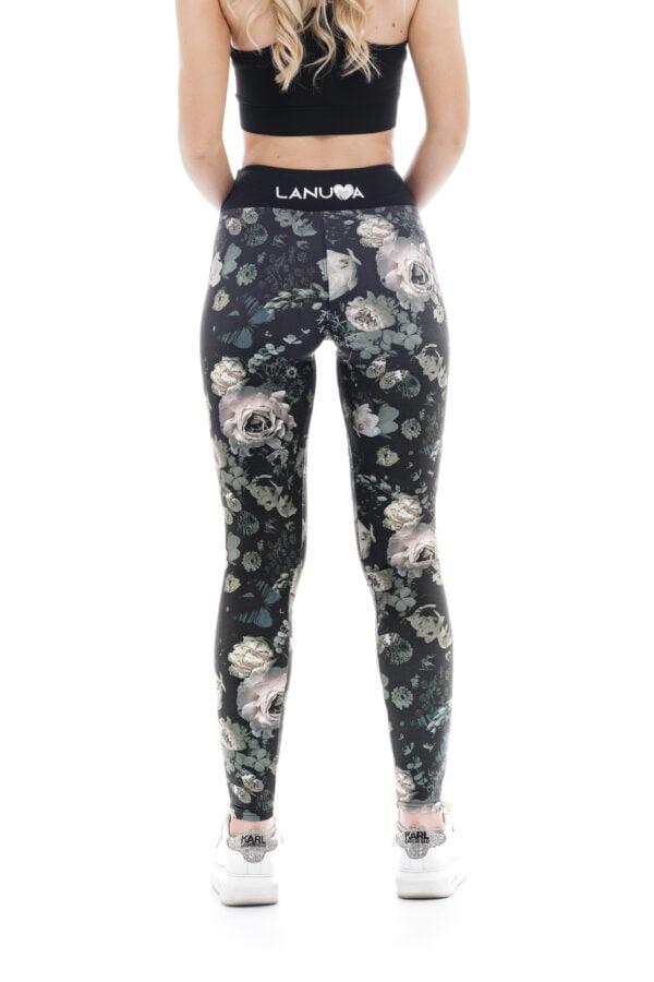 Unikatne temne dolge pajkice Dark rose z vzorčkom belih vrtnic za odrasle