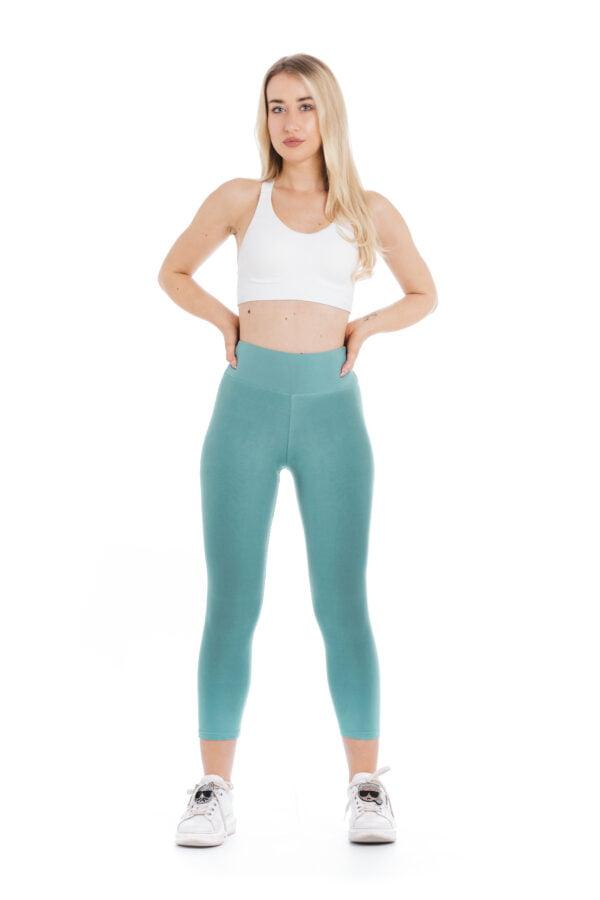 Enobarvne capri pajkice Tiffany svetlo zelene barve