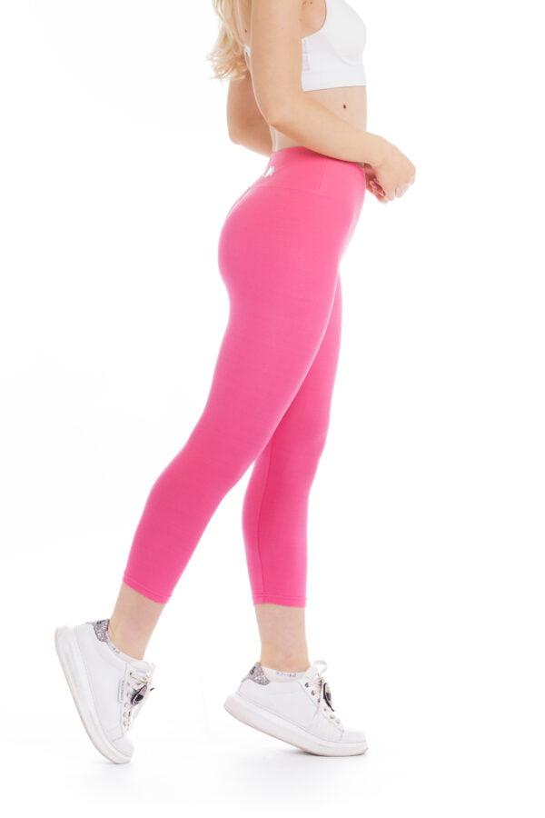 Enobarvne capri pajkice Pinky v roza barvi za odrasle