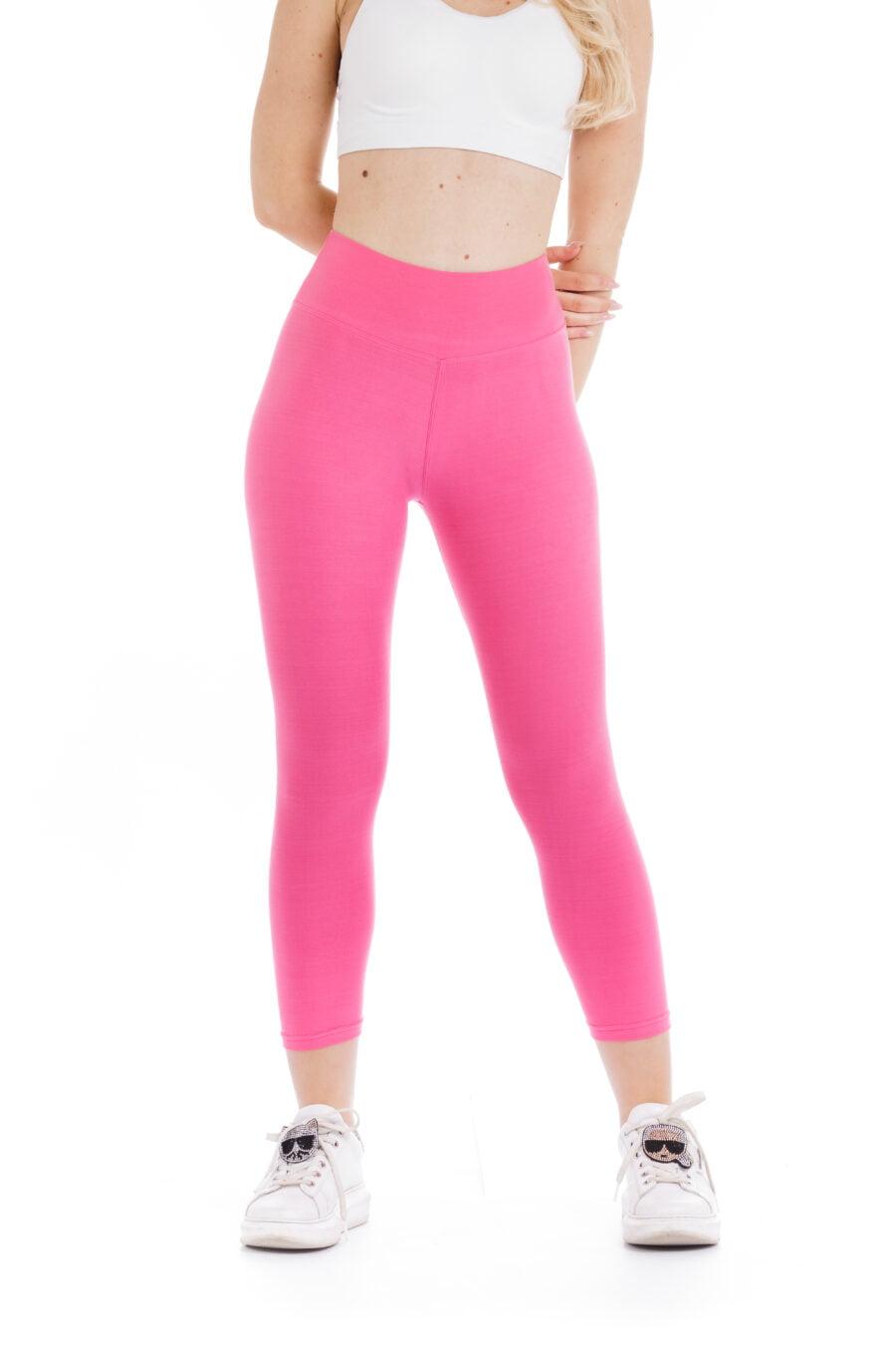 Enobarvne capri pajkice Pinky v roza barvi za odrasle