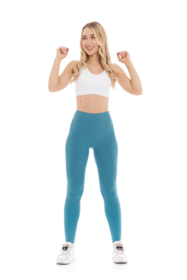 Enobarvne dolge pajkice Sky v svetlo modri barvi