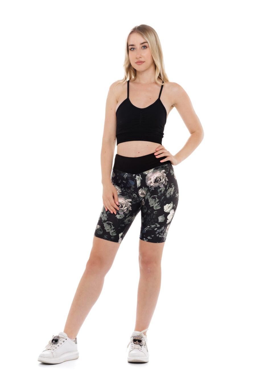 Unikatne temne kratke pajkice Dark rose z vzorčkom belih vrtnic za odrasle