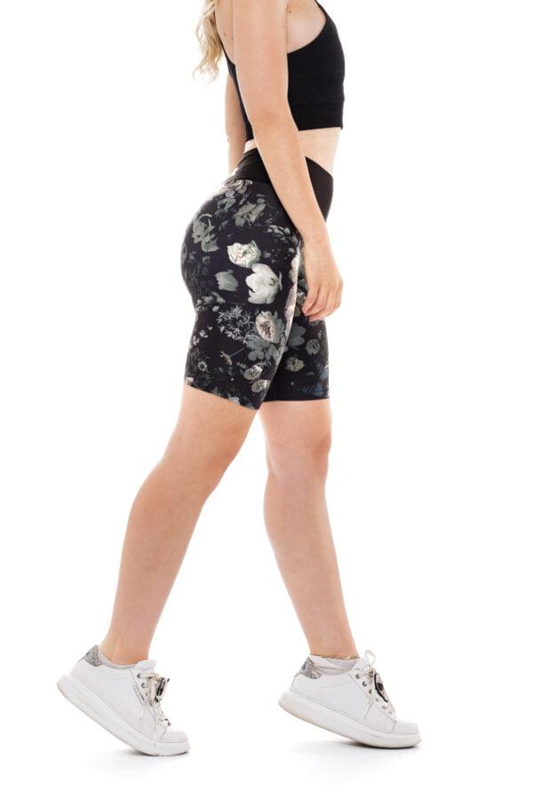 Unikatne temne kratke pajkice Dark rose z vzorčkom belih vrtnic za odrasle