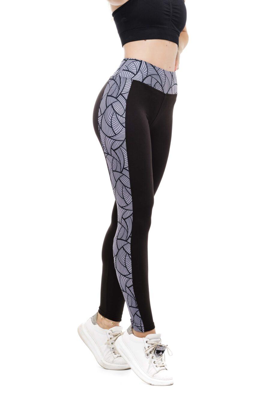 Temne dolge pajkice Amable Milagro z unikatnim vzorčkom ob straneh za odrasle