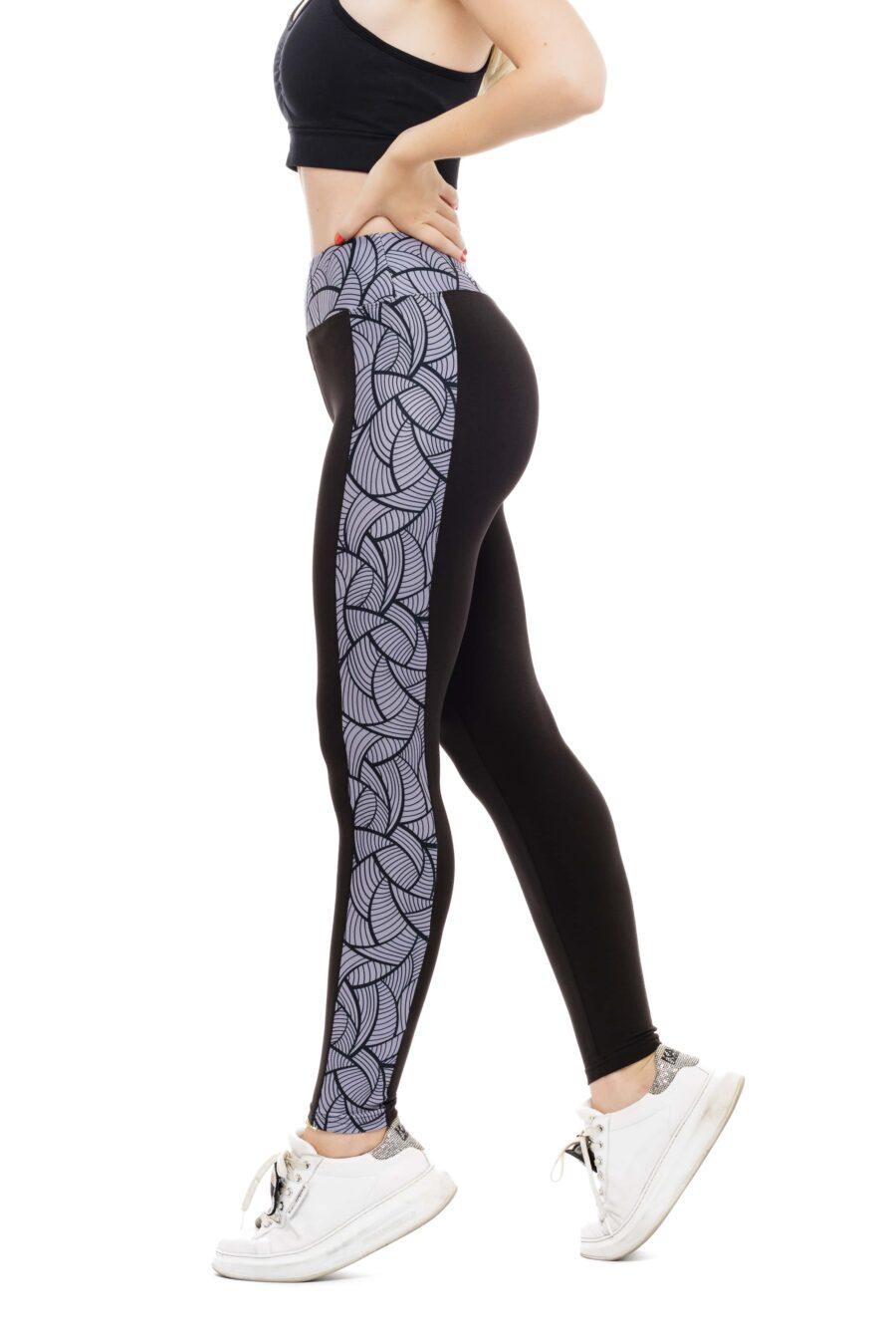 Temne dolge pajkice Amable Milagro z unikatnim vzorčkom ob straneh za odrasle