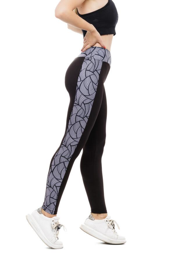 Temne dolge pajkice Amable Milagro z unikatnim vzorčkom ob straneh za odrasle