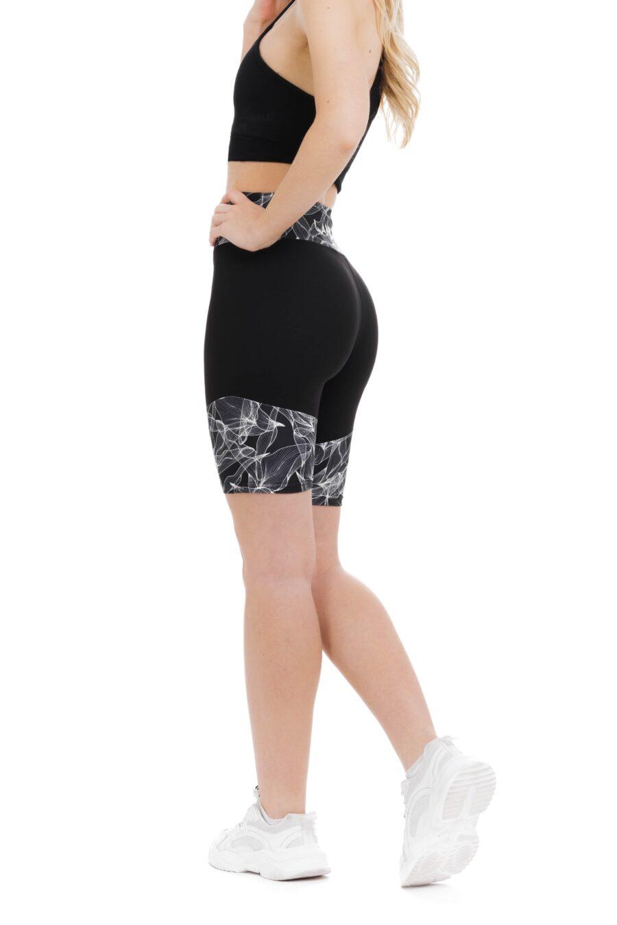 Temne kratke pajkice Fabulosa z risanim belim vzorčkom na dnu hlačnic in na pasu za odrasle