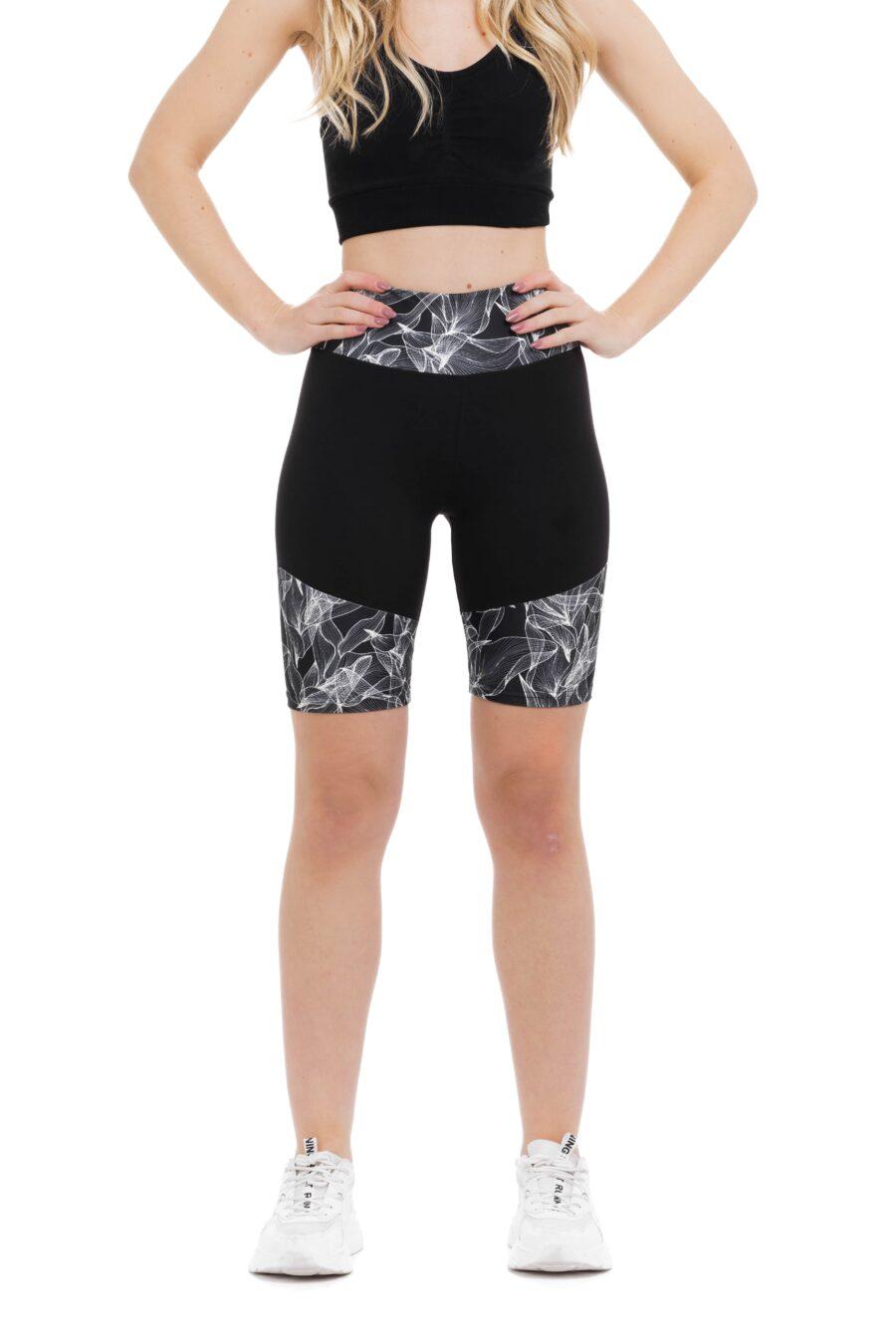 Temne kratke pajkice Fabulosa z risanim belim vzorčkom na dnu hlačnic in na pasu za odrasle