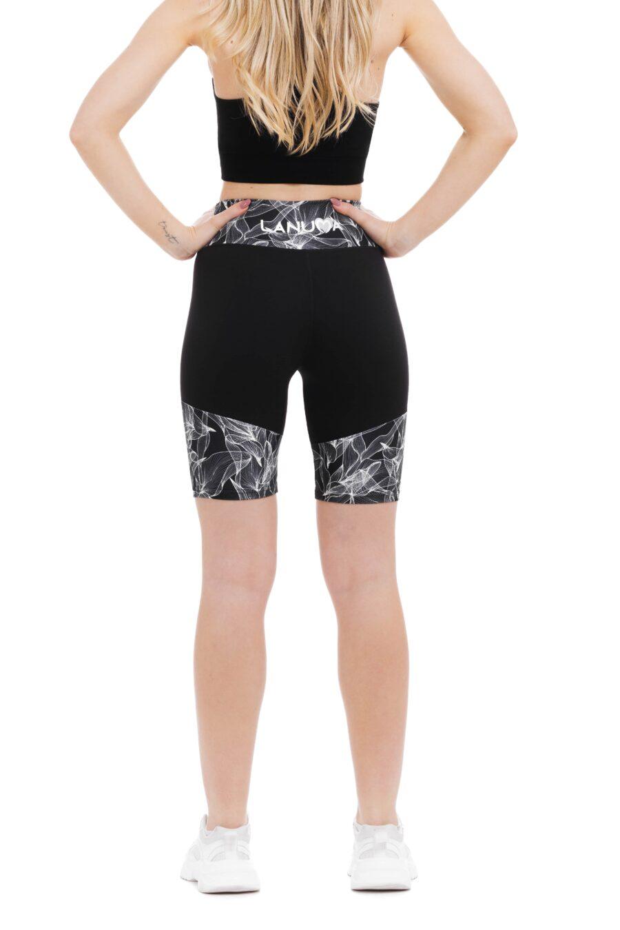 Temne kratke pajkice Fabulosa z risanim belim vzorčkom na dnu hlačnic in na pasu za odrasle