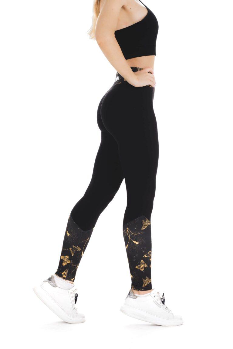 Dolge pajkice Pluma z vzorčkom metuljčkov na dnu hlačnic in na pasu za odrasle