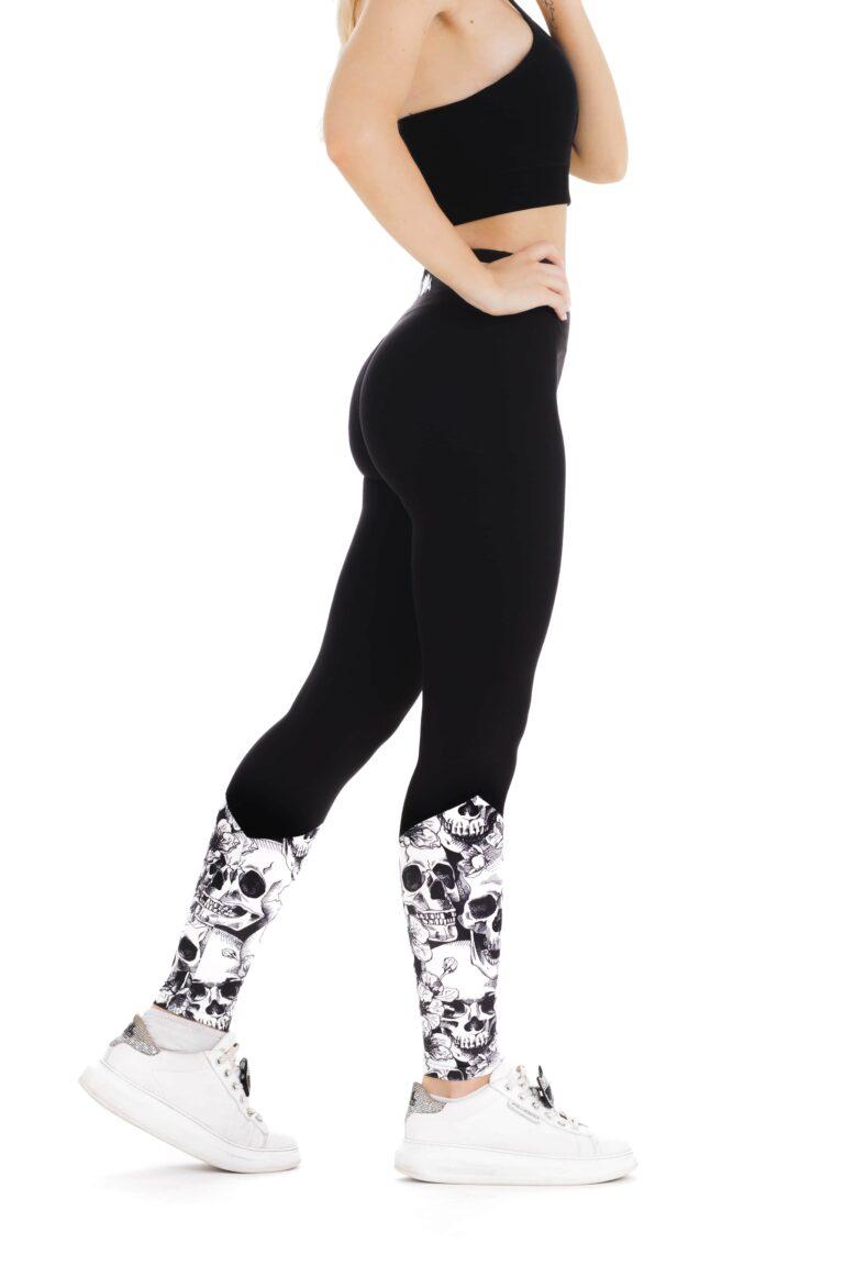 Črne dolge pajkice Esqueleto z vzorcem lobanj