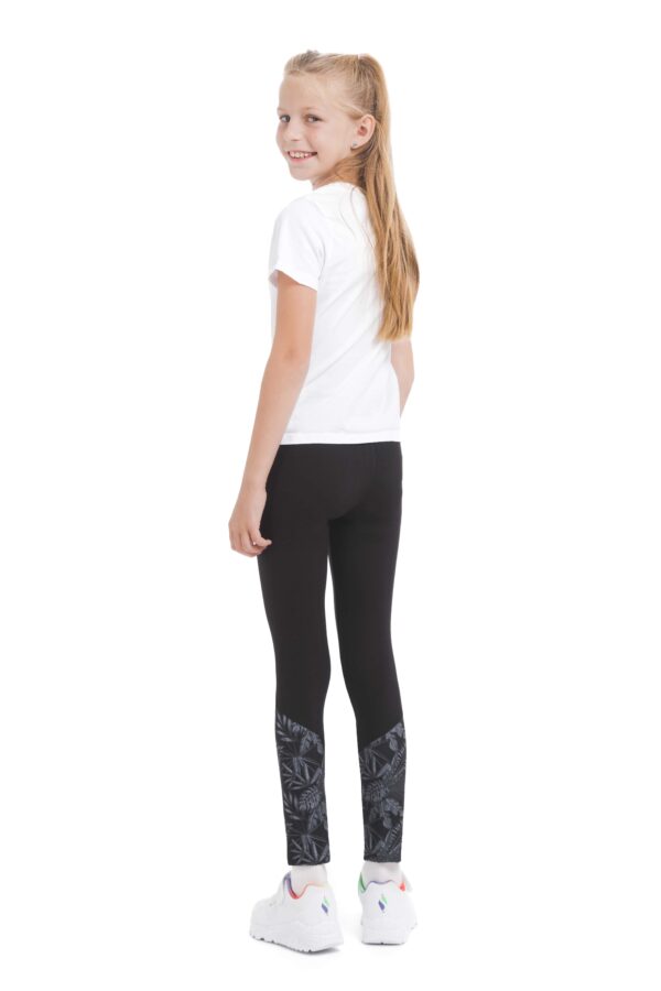 Temne otroške pajkice Nocturno kids z risanim svetlim vzorčkom na dnu hlačnic in na pasu