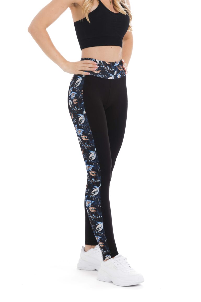 Temne dolge pajkice Gioiao z barvnim stranskim vzorcem