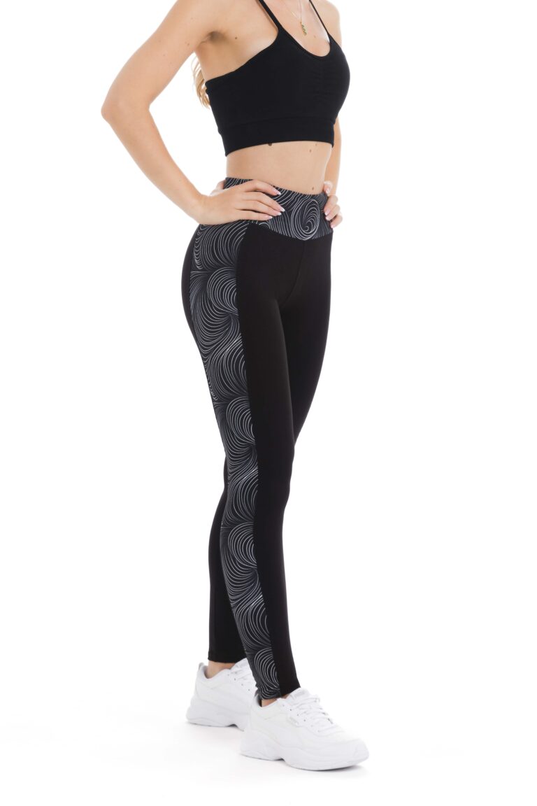 Temne dolge pajkice Donna z belim stranskim vzorčkom