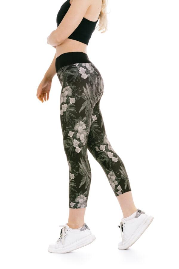 Capri pajkice Dark Flora z vzorcem rož