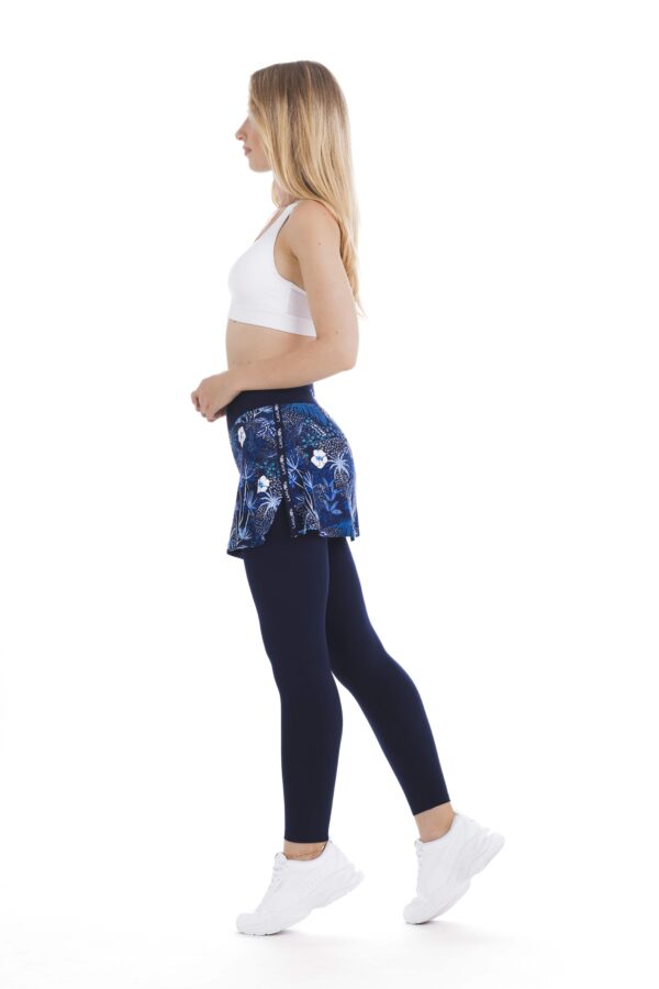 SKORT UNICOS LONG 2 – LANUMA Skort Unicos - krilo z všitimi modrimi pajkicami in z vzorcem rož