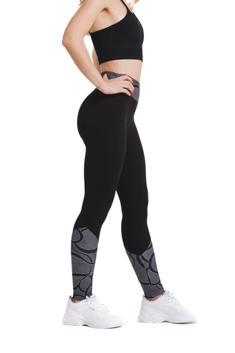 Temne dolge pajkice Fuoco s svetlim vzorčkom za odrasle