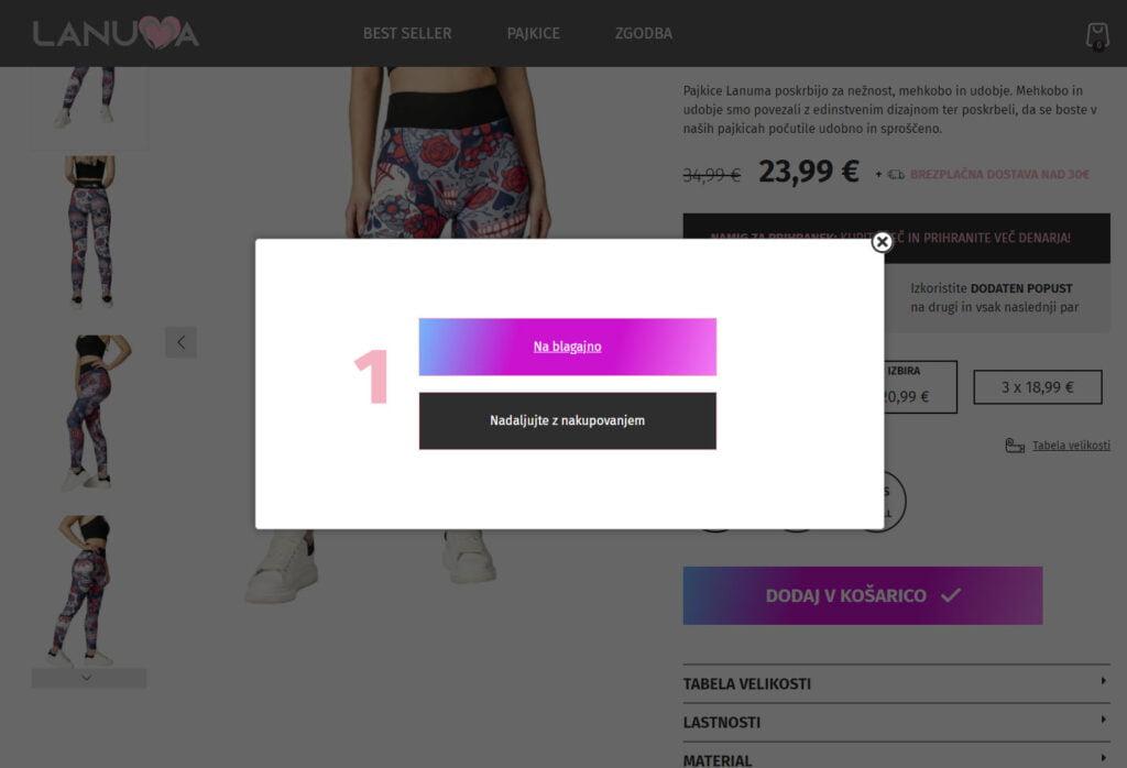 nadaljevanja nakupovalnega postopka