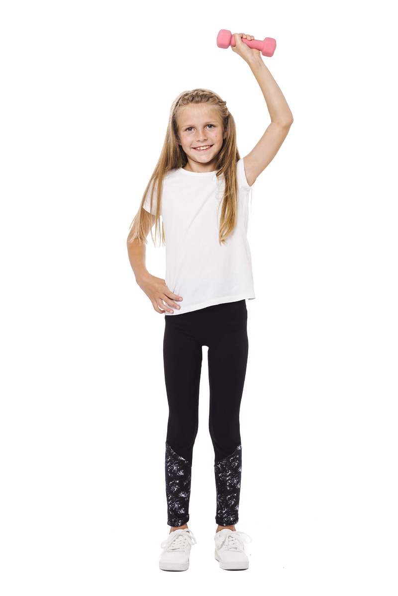 Temne otroške pajkice Fuzzy kids z unikatnim belim vzorčkom na dnu hlačnic