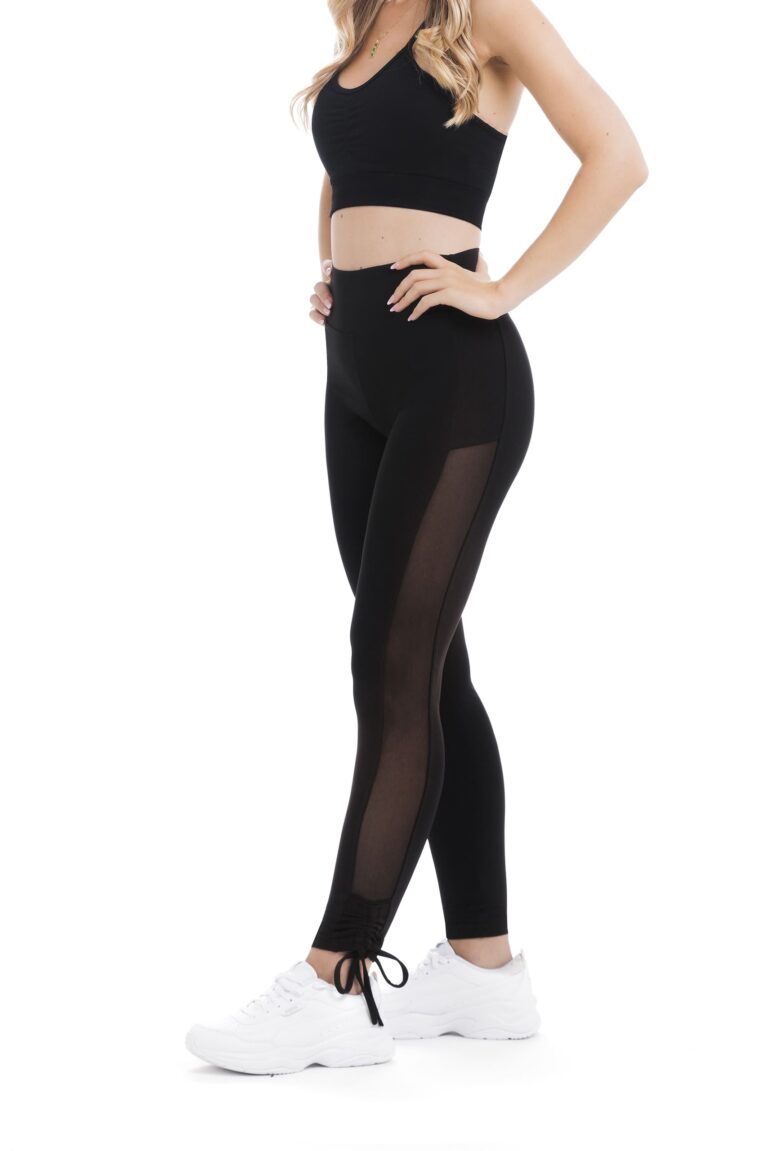 Enobarvne dolge pajkice Bailar črne barve prosojne ob straneh