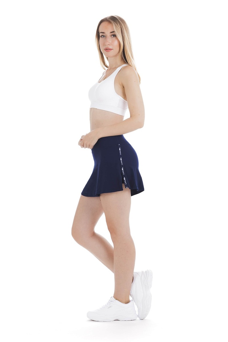 Skort Navy short- enobarvno krilo z všitimi pajkicami v mornarsko modri barvi