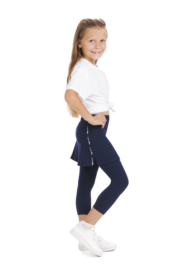 Skort Navy capri kids- enobarvno krilo z všitimi pajkicami v mornarsko modri barvi Skort Navy capri kids- enobarvno krilo z všitimi pajkicami v mornarsko modri barvi