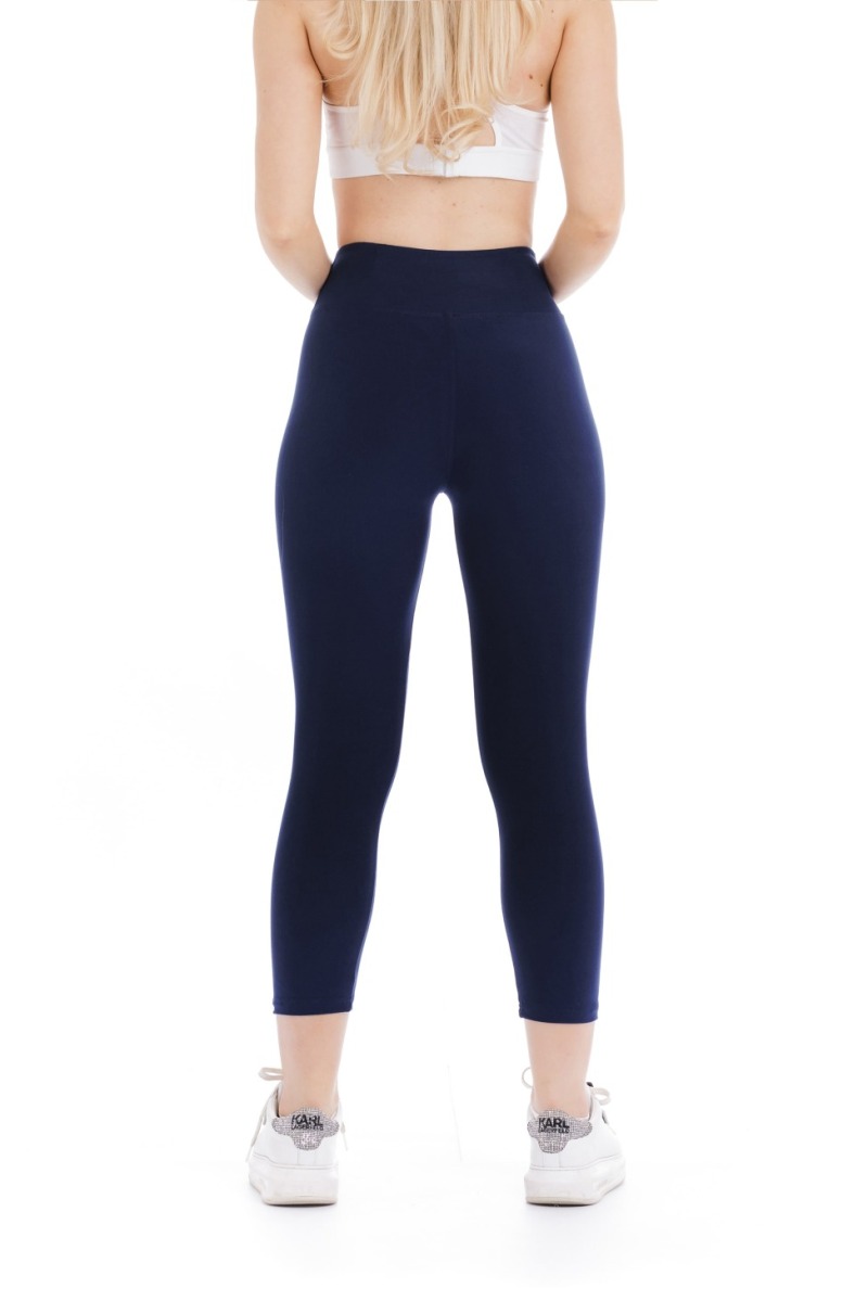 Enobarvne temno modre capri pajkice Navy