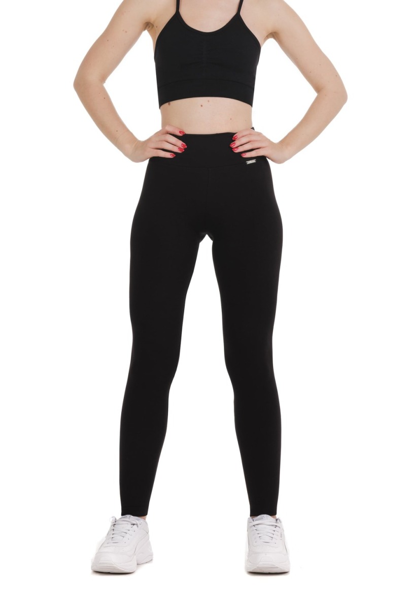 Enobarvne dolge pajkice Black v črni barvi za odrasle