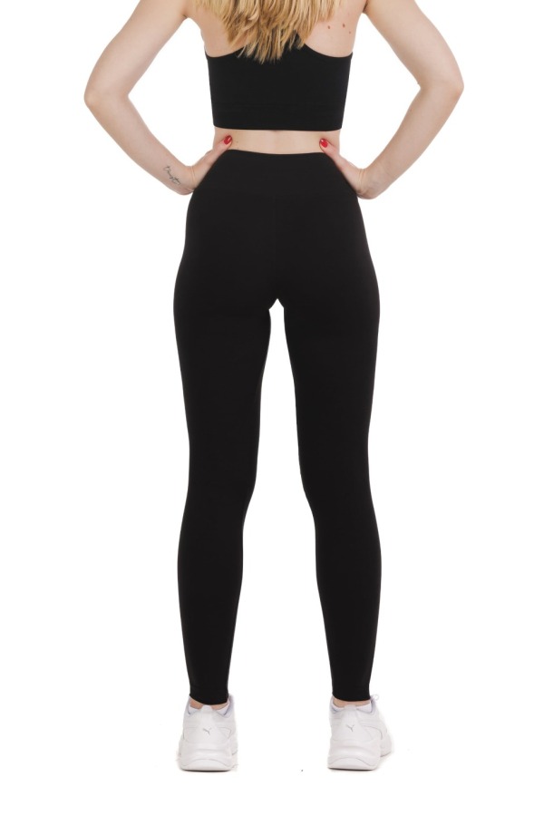 Enobarvne dolge pajkice Black v črni barvi za odrasle