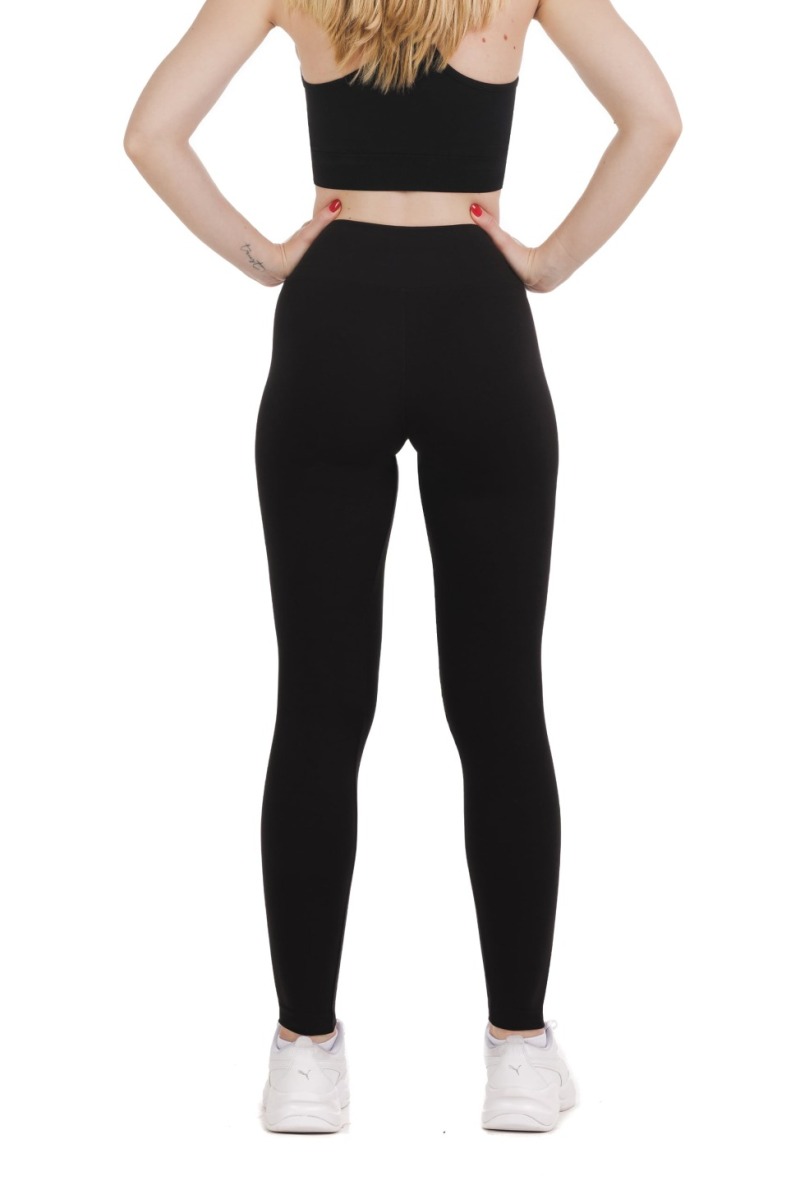 Enobarvne dolge pajkice Black v črni barvi za odrasle