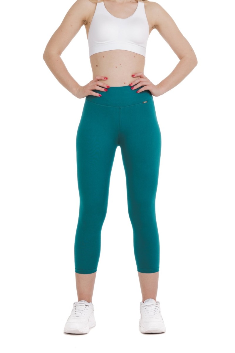 Enobarvne capri pajkice Safira zeleno turkizne barve