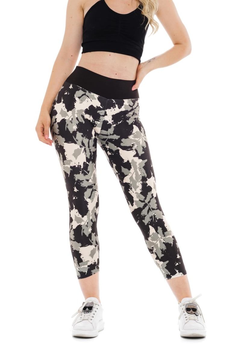 Capri pajkice Dark Amazona z vojaškim vzorcem v bež in sivih odtenkih