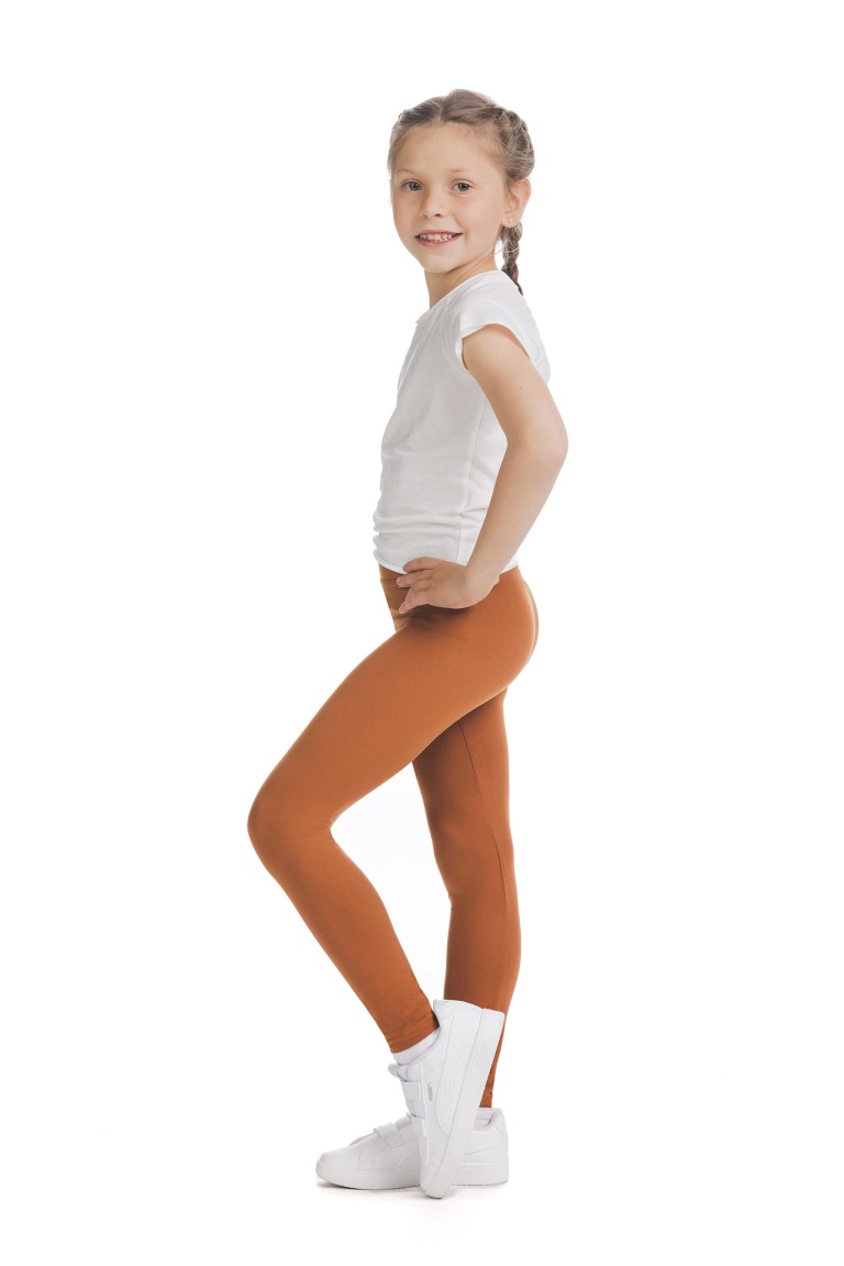 Enobarvne rjave dolge kids pajkice Ativa