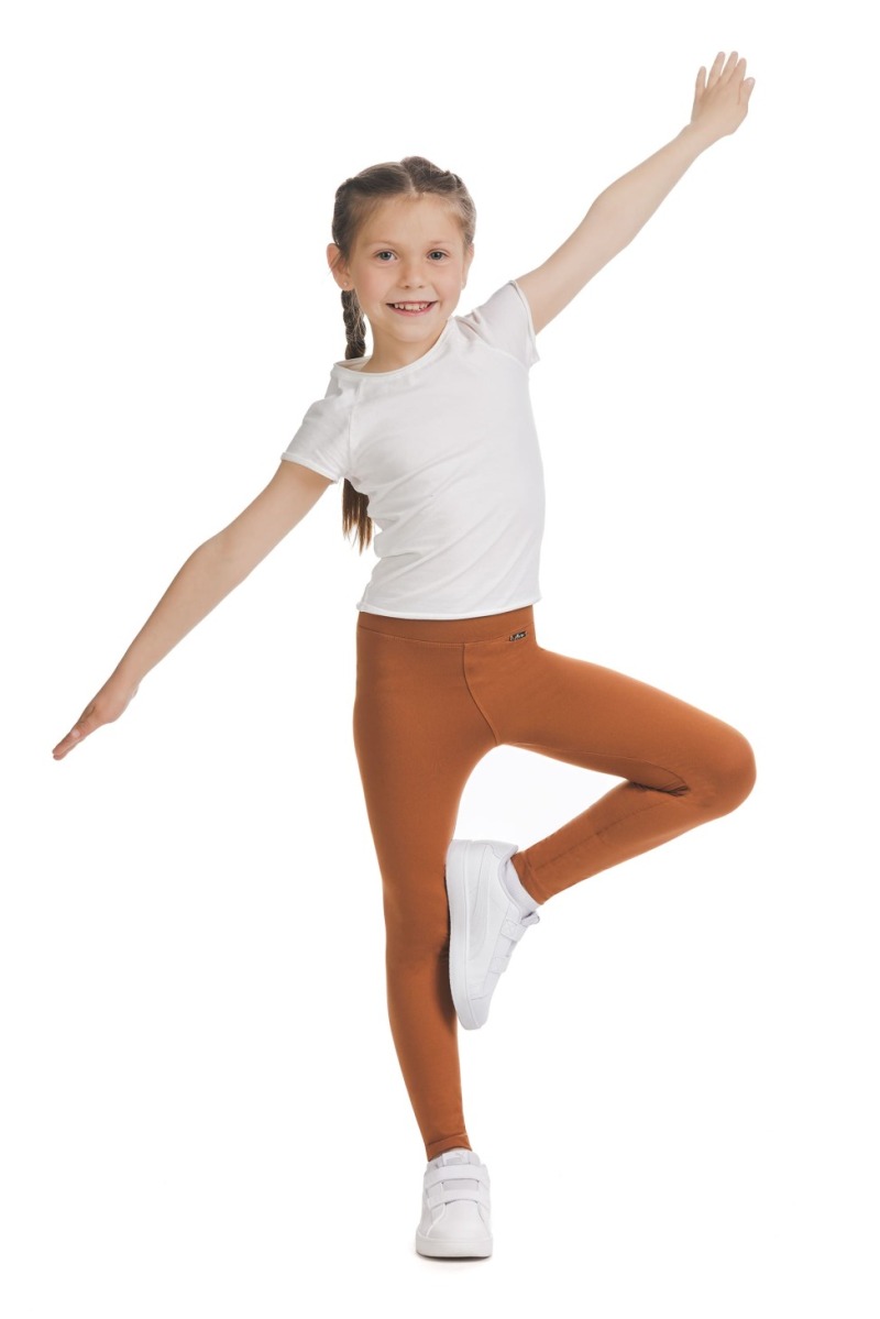 Enobarvne rjave dolge kids pajkice Ativa