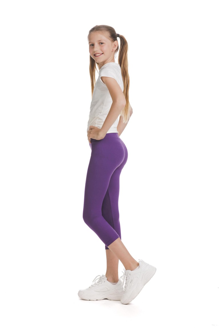 Enobarvne vijolične capri kids pajkice Calida