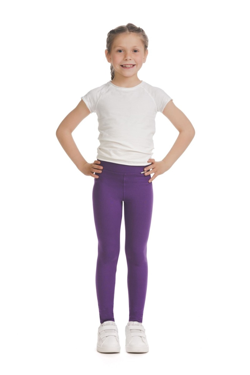 Enobarvne vijolične dolge kids pajkice Calida