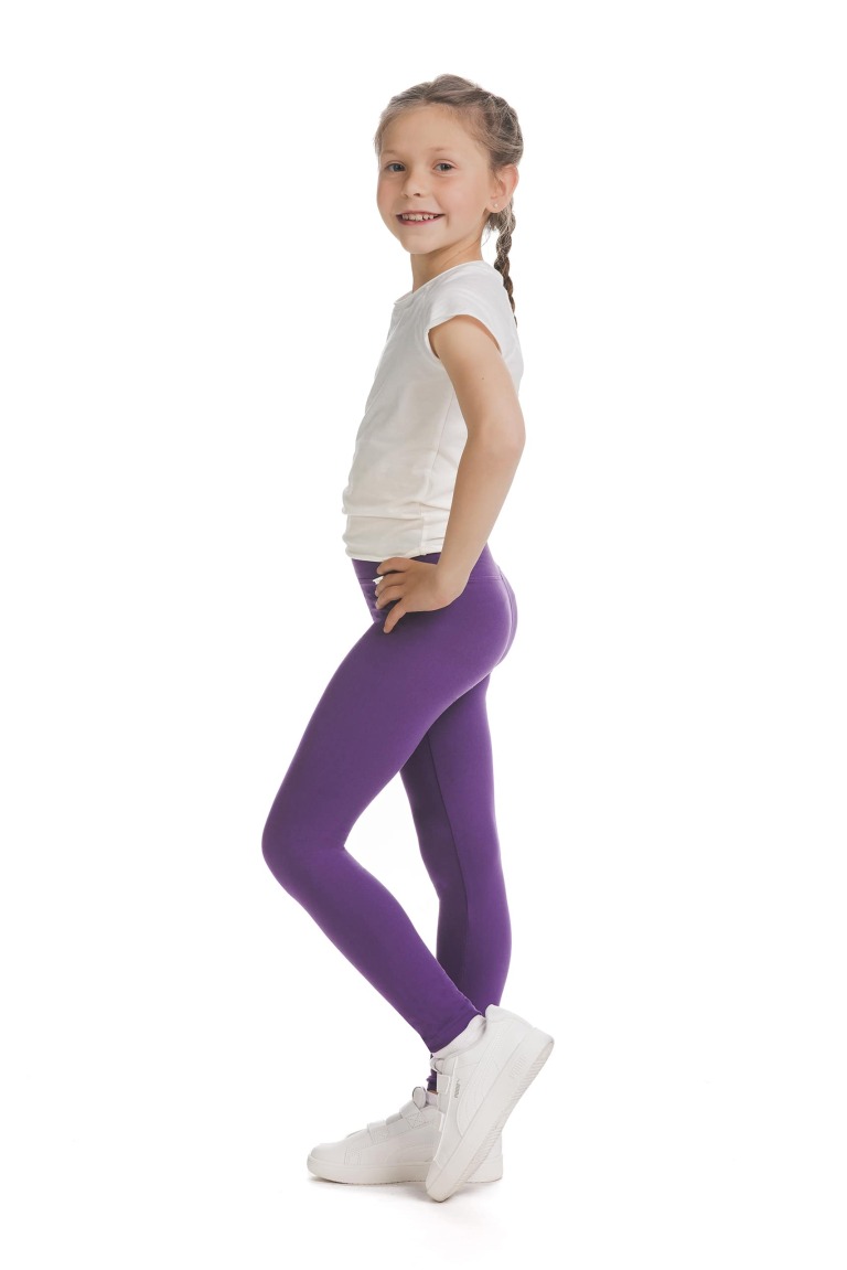 Enobarvne vijolične dolge kids pajkice Calida