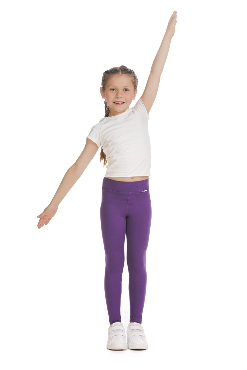 Enobarvne vijolične dolge kids pajkice Calida
