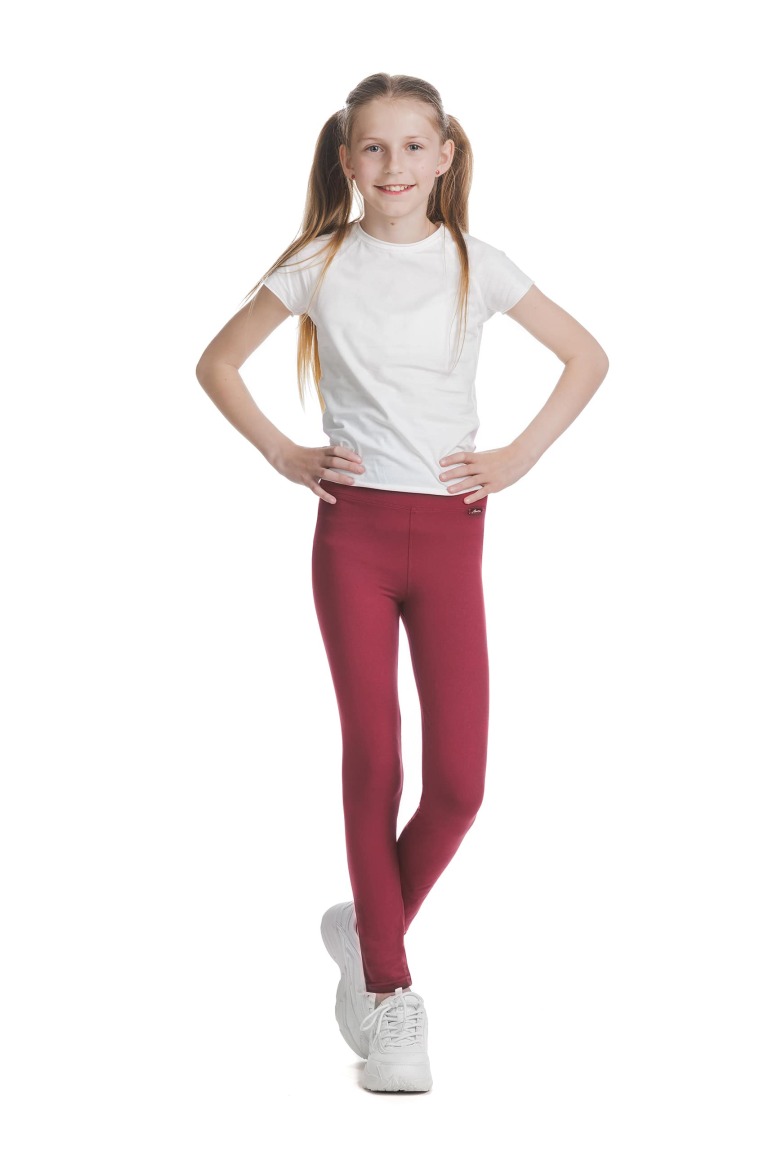 Enobarvne rdeče dolge kids pajkice Diva