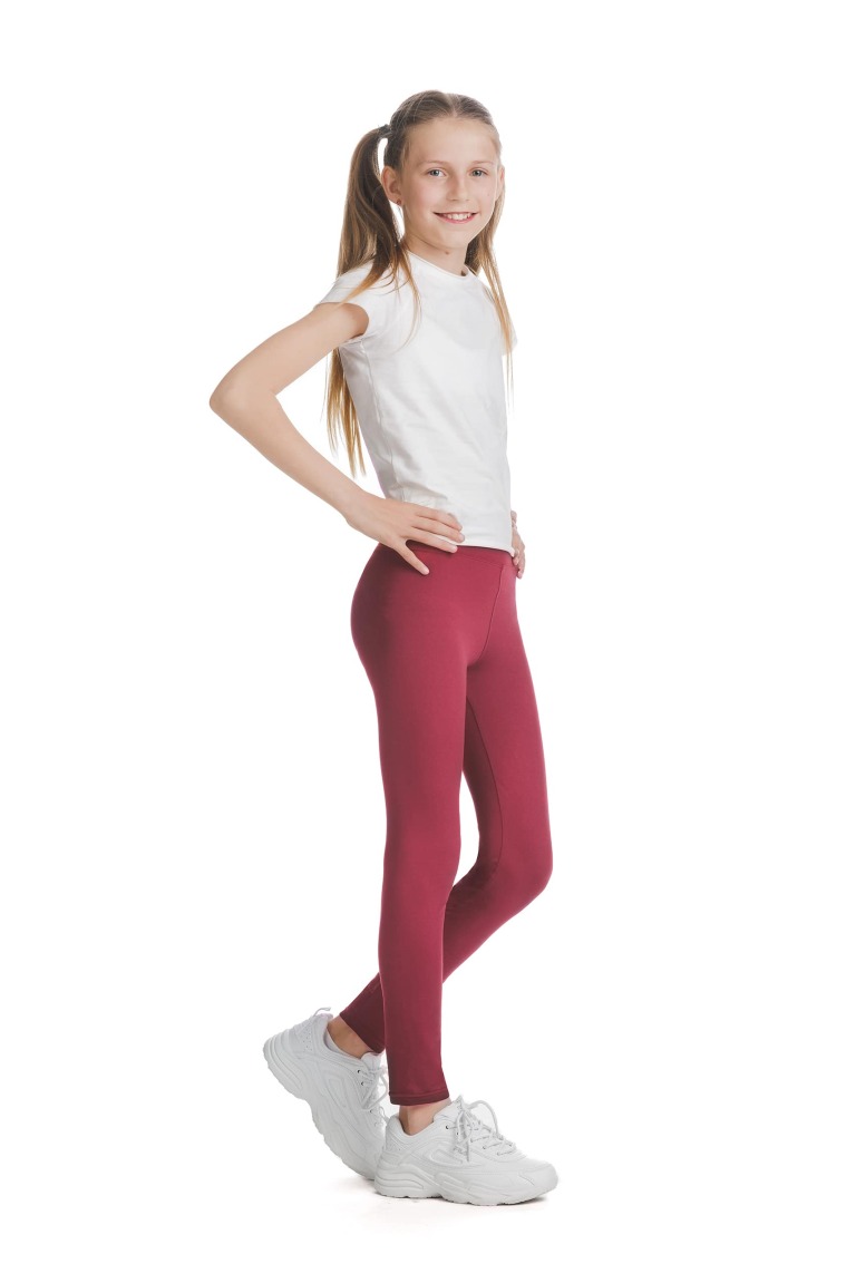 Enobarvne rdeče dolge kids pajkice Diva