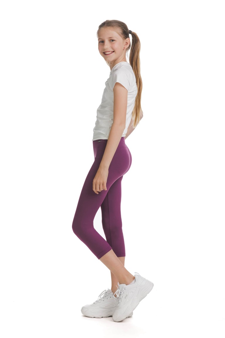 Enobarvne roza capri kids pajkice Grata