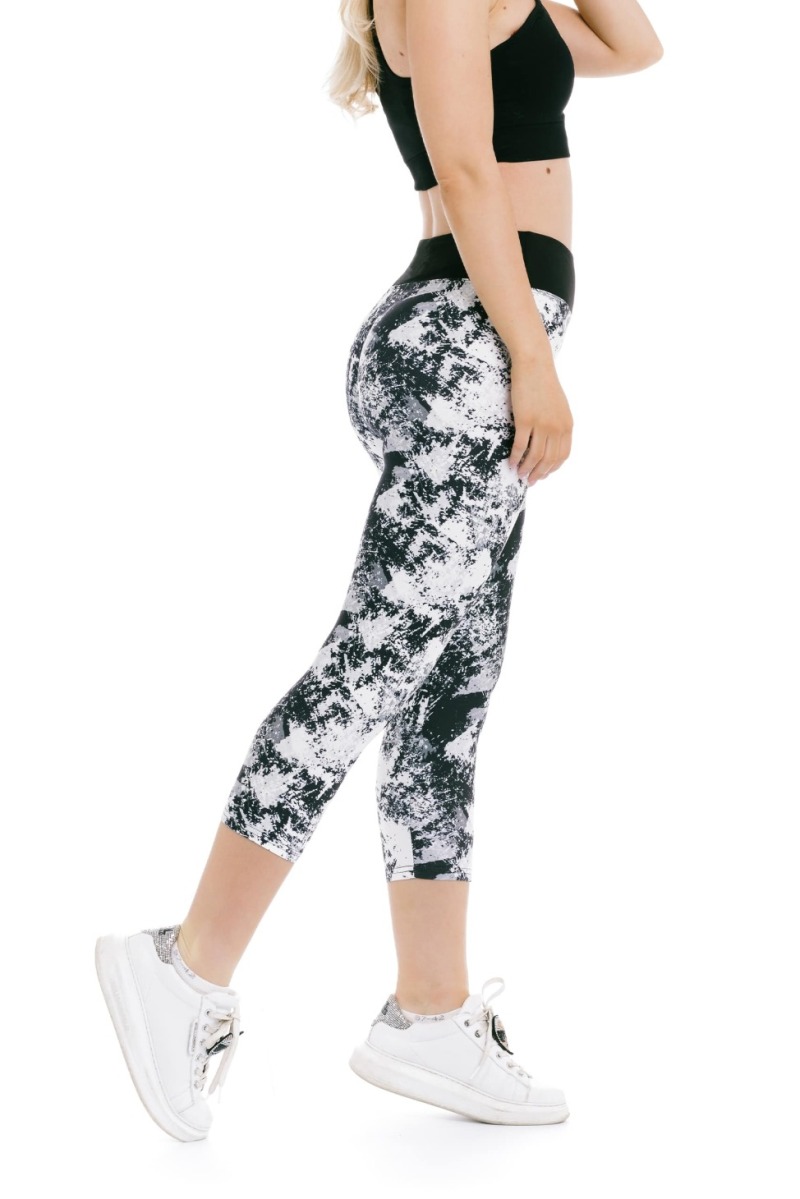 Capri pajkice Leonora črno-bele
