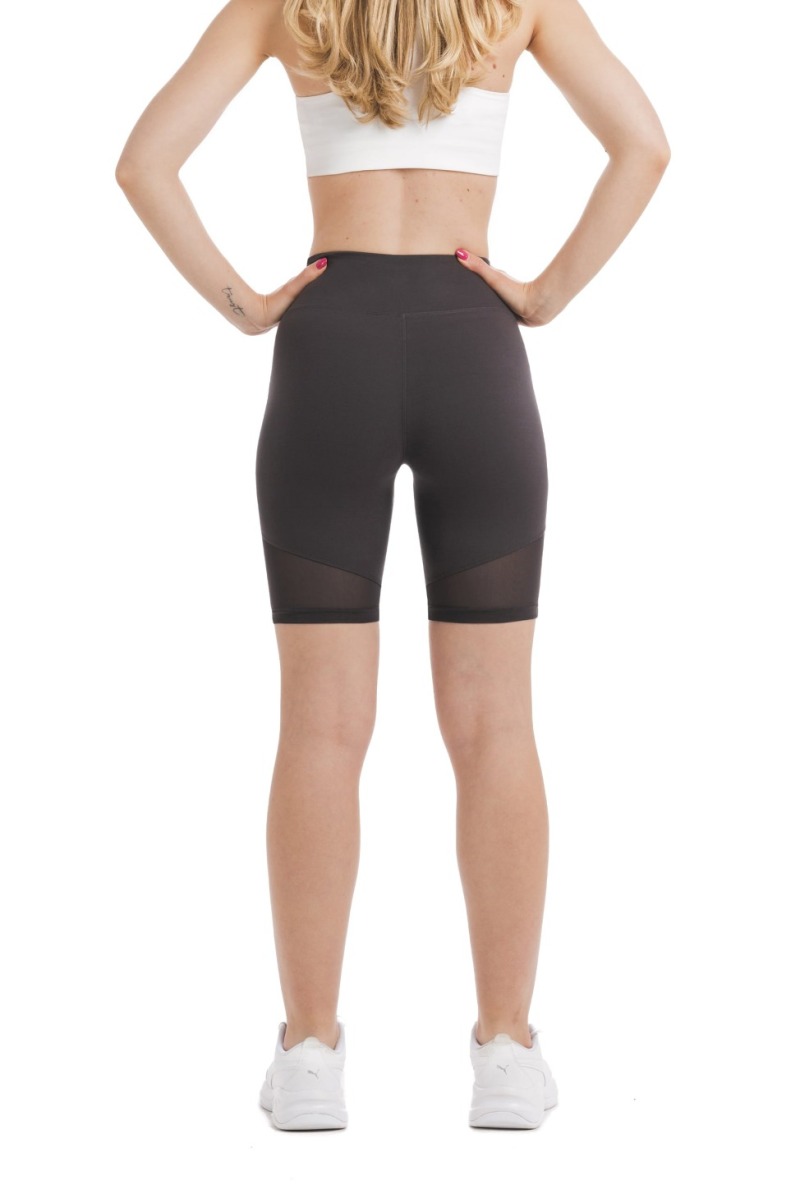 Temno sive kratke pajkice Ligera z všitim prosojnim detajlom na zadnjem spodnjem delu hlačnic