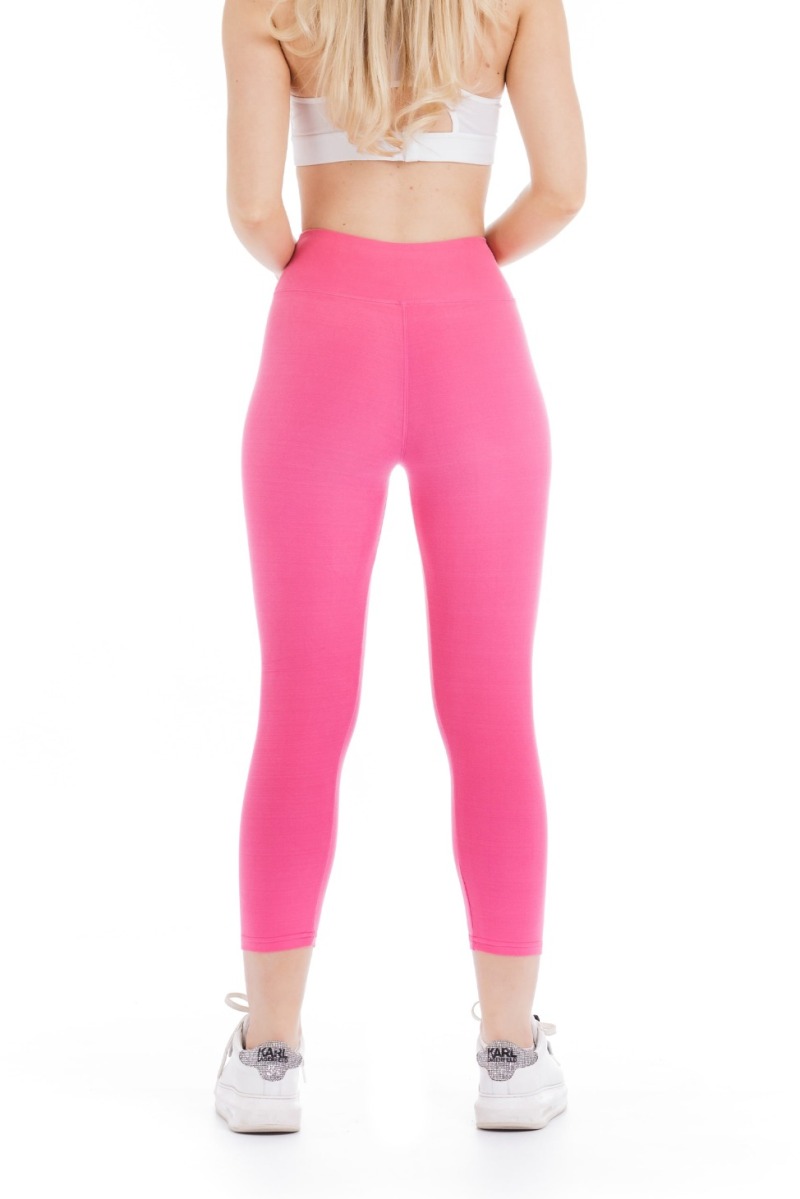 Enobarvne capri pajkice Pinky v roza barvi za odrasle