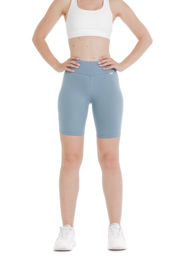 Enobarvne shorts pajkice v mehki modro-sivi barvi